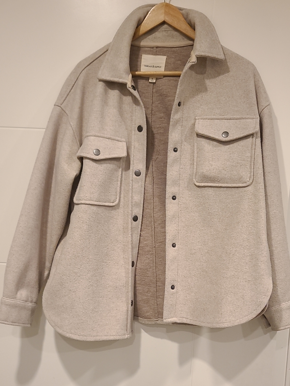 Thread & Supply Light Beige Overshirt Jacket